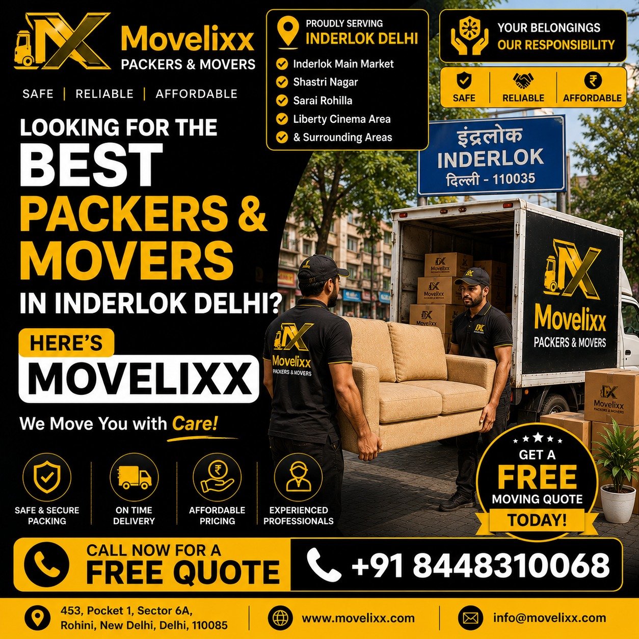packers and movers in inderlok, Delhi