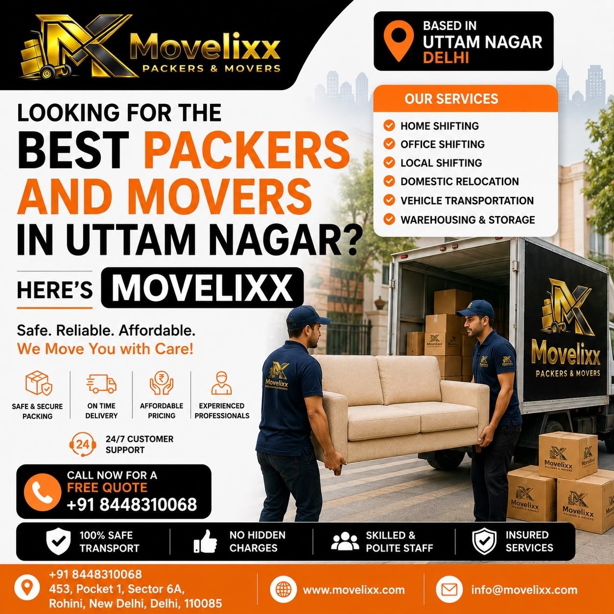 packers and movers in uttam nagar, Delhi